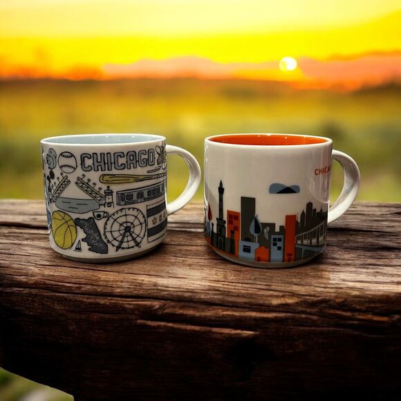 Starbucks CHICAGO Mug Pair – Been There Series & You Are Here Series –14oz – EUC - Picture 3 of 9